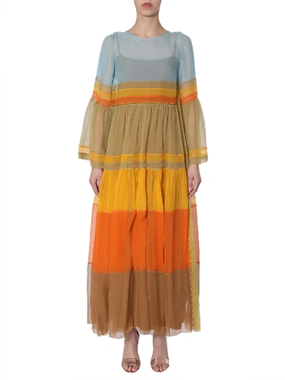 Shop Alberta Ferretti Maxi Dress In Multicolor