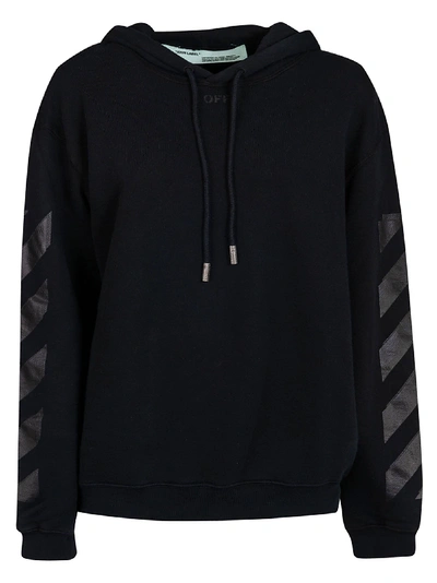 Shop Off-white Hoodie Jacket In Black Black