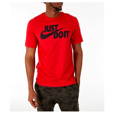 Shop Nike Men's Sportswear Just Do It Swoosh T-shirt In Red