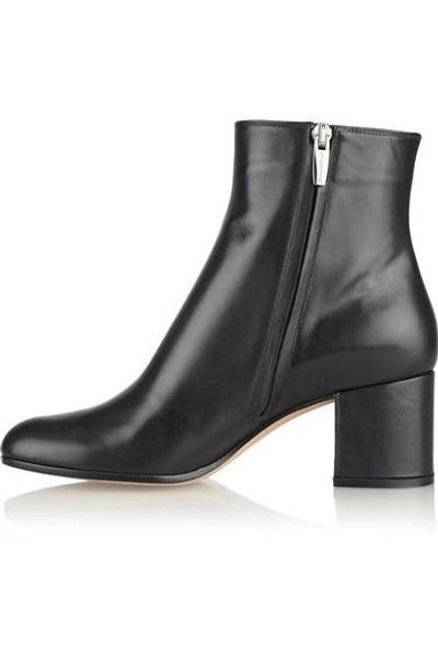 Shop Gianvito Rossi Leather Ankle Boots In Black