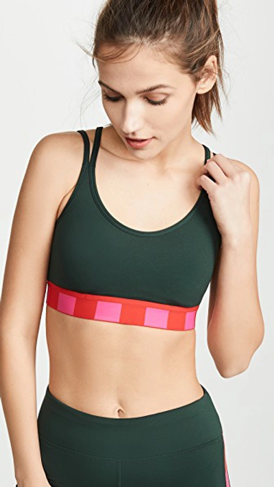 Shop Tory Sport Cross Back Bra In Conifer