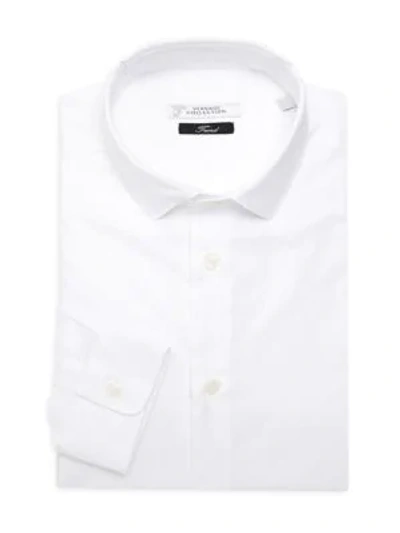 Shop Versace Textured Dress Shirt In White