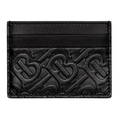 Shop Burberry Black Monogram Sandon Card Holder