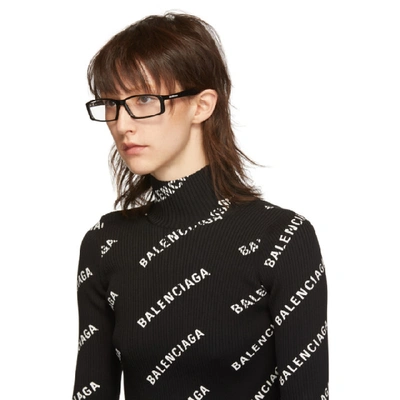 Shop Balenciaga Black Narrow Glasses