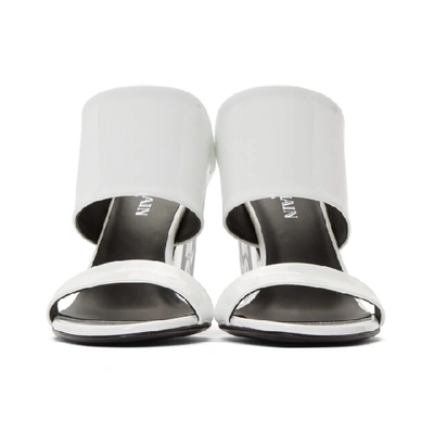 Shop Balmain White Patent Lory Sandals