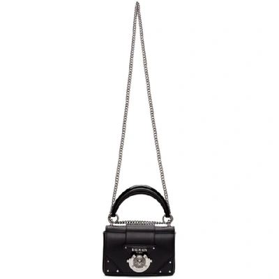 Shop Balmain Black Studded Chain Bag In 0pa Noir