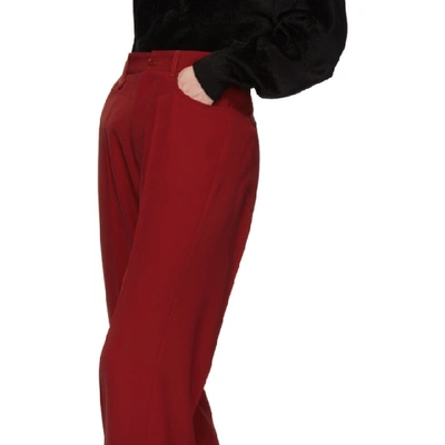 Shop Balenciaga Red Twill Trousers In 6400 Red