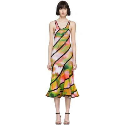 Shop Asai Ssense Exclusive Multicolor Spiral Dress In Pink Print