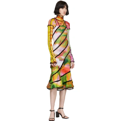Shop Asai Ssense Exclusive Multicolor Spiral Dress In Pink Print