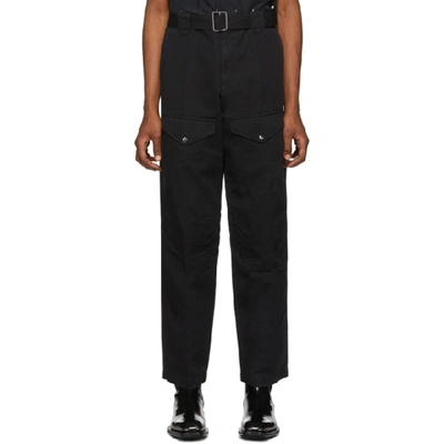 Shop Givenchy Black Military Trousers In 001 Black