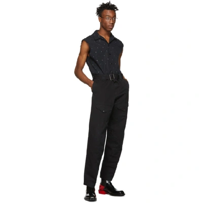 Shop Givenchy Black Military Trousers In 001 Black