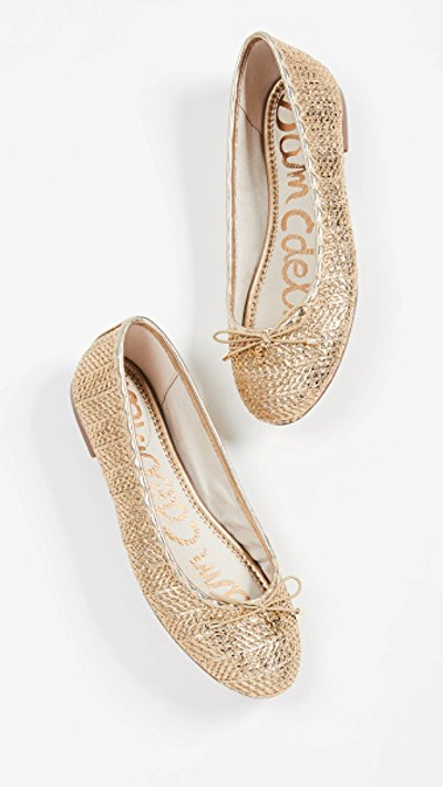 Shop Sam Edelman Falcon 2 Flats In Gold Stripe