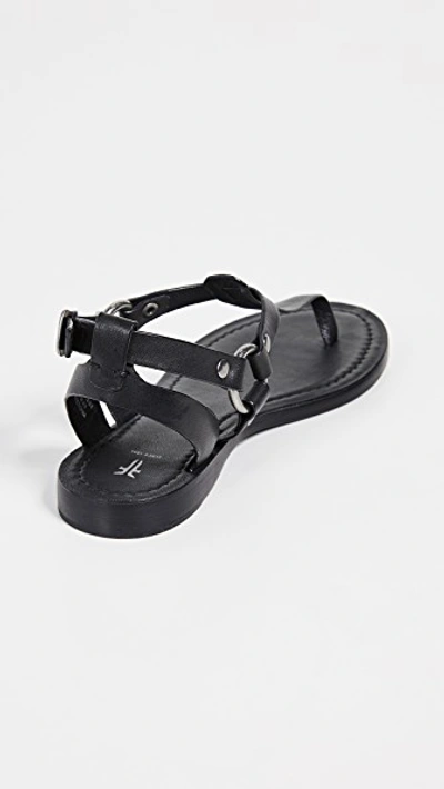 Shop Frye Rachel Ring T Strap Sandals In Black