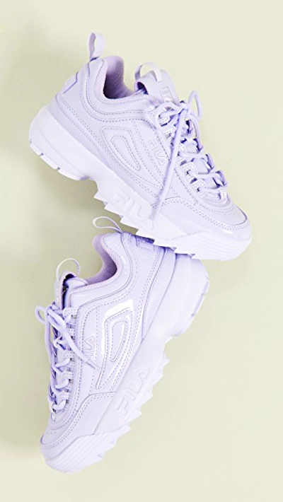 Fila Disruptor Ii Premium Patent Sneakers In Pastel Lilac/pastel Lilac |  ModeSens