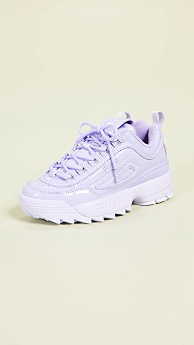 Fila Disruptor Ii Premium Patent Sneakers In Pastel Lilac/pastel Lilac |  ModeSens