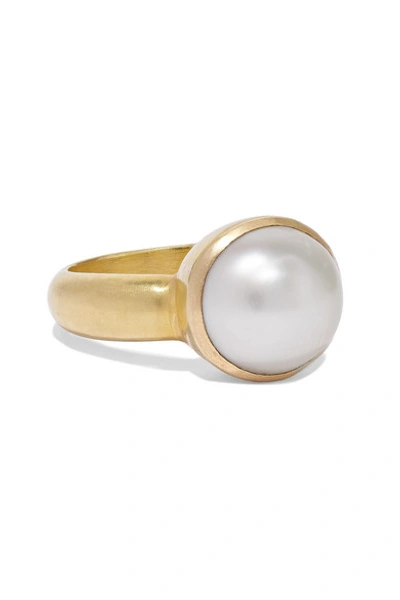 Shop Pippa Small 18-karat Gold Pearl Ring