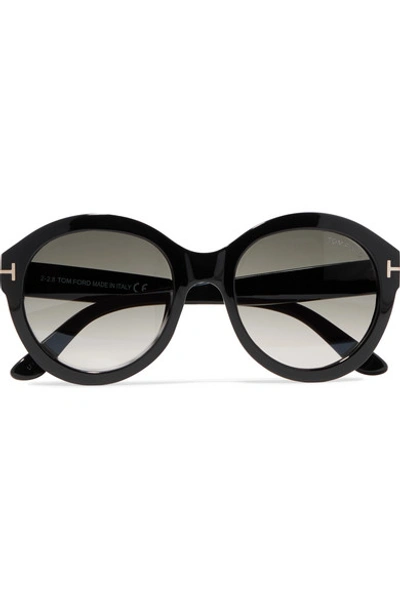 Tom Ford Kelly Round-frame Acetate Sunglasses In Black | ModeSens