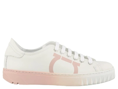 Shop Ferragamo Salvatore  Gancini Sneakers In White