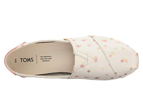 toms pale blush metallic dots