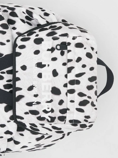 Shop Burberry Logo And Dalmatian Print Nylon Backpack In Black