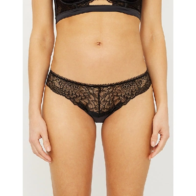 Shop Calvin Klein Ck Black Stretch-lace Briefs In 001 Black