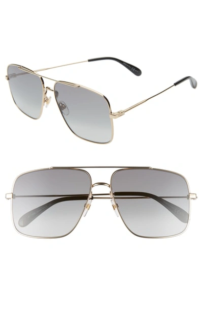 Shop Givenchy 61mm Square Metal Sunglasses - Gold