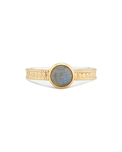 Shop Anna Beck Station Stacking Ring In 18k Gold-plated Sterling Silver In Gold/labradorite