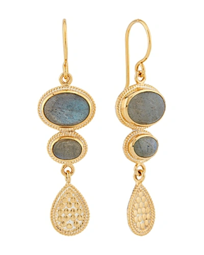 Shop Anna Beck Stone Drop Earrings In 18k Gold-plated Sterling Silver In Gold/labradorite
