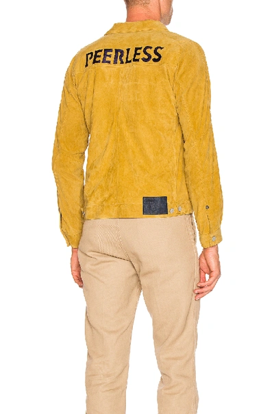 Shop Visvim Peerless Suede Jacket In Yellow