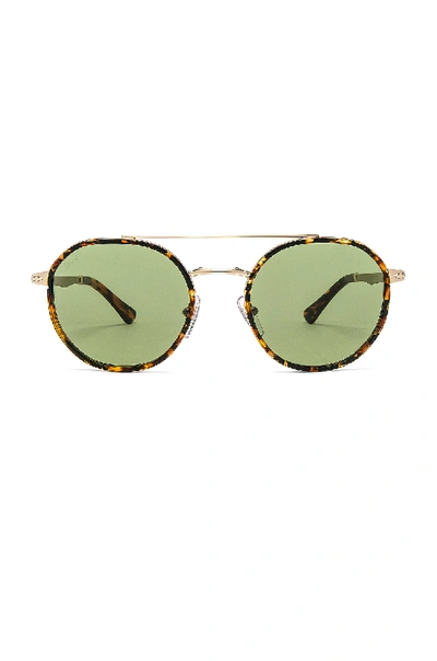 Shop Persol Po2456s In Gold & Green