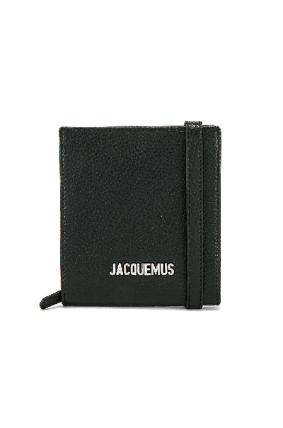Shop Jacquemus Leather Neck Wallet In Black.