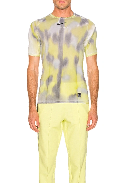 Shop Alyx 1017  9sm Nike Sponge Camo & Transfer Tee In Ombre & Tie Dye,yellow,white In Neon Camo