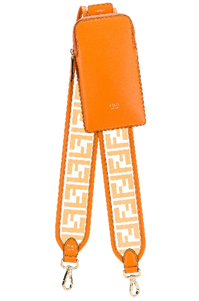 Shop Fendi Bag Strap In Orange