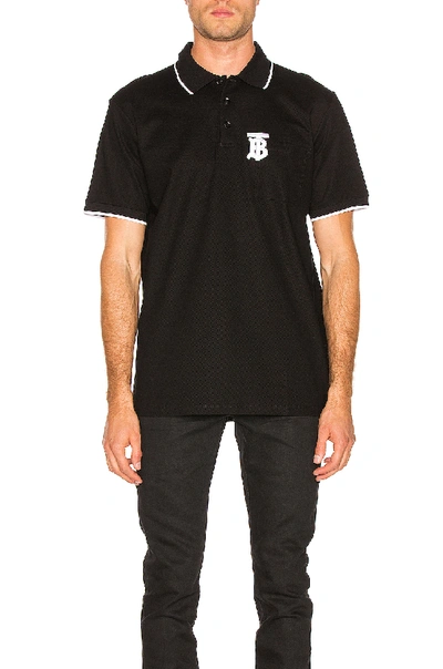 Shop Burberry Pocket Polo In Black