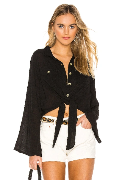 Shop Amuse Society Hammock Button Up Top In Black. In Black Sands
