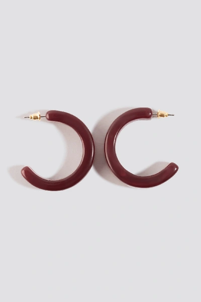 Shop Na-kd Thick Resin Hoop Earrings Red