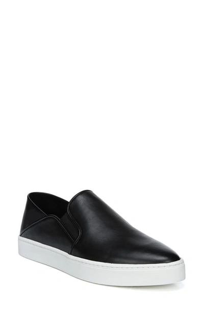 Shop Vince Garvey Slip-on Sneaker In Black Leather