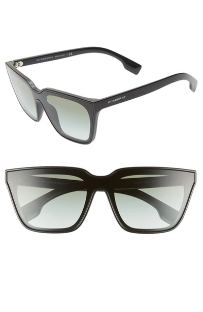 Shop Burberry 40mm Square Sunglasses - Black/ Green Gradient