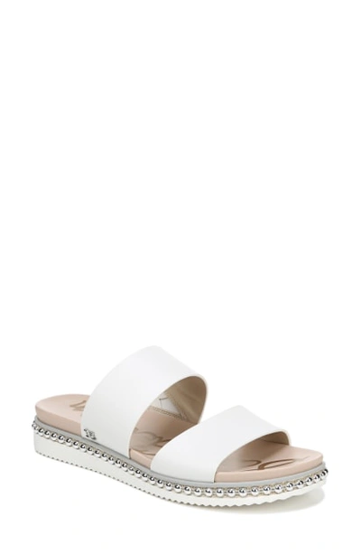 Shop Sam Edelman Asha Slide Sandal In Bright White Leather