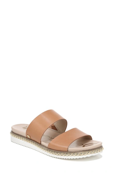 Shop Sam Edelman Asha Slide Sandal In Natural Buff Leather