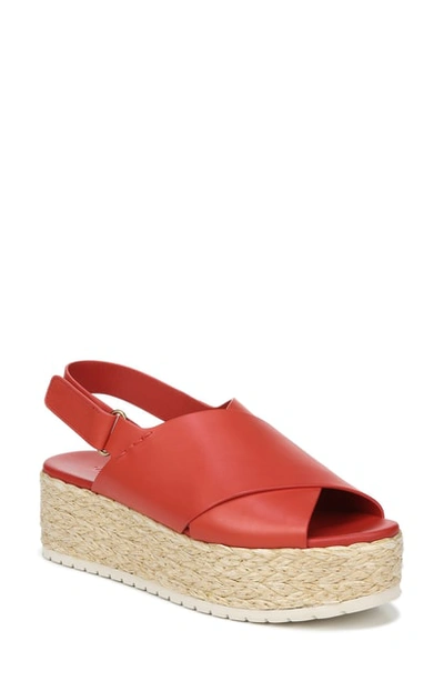 Shop Vince Jesson Espadrille Slingback Sandal In Adobe Red