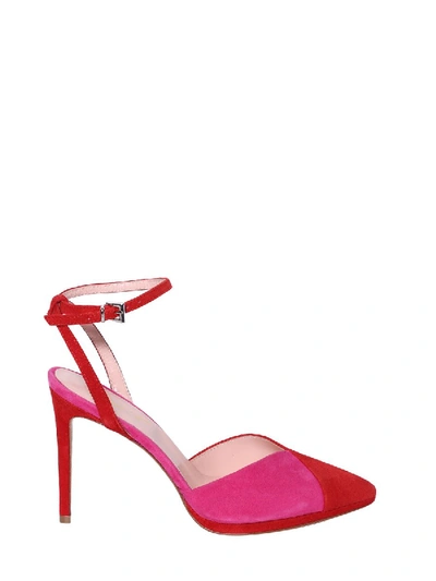 Shop Anna F Color-block Sandals In Rosso/rosso Fuxia