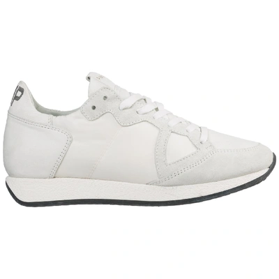Shop Philippe Model Women's Shoes Suede Trainers Sneakers Monaco In White