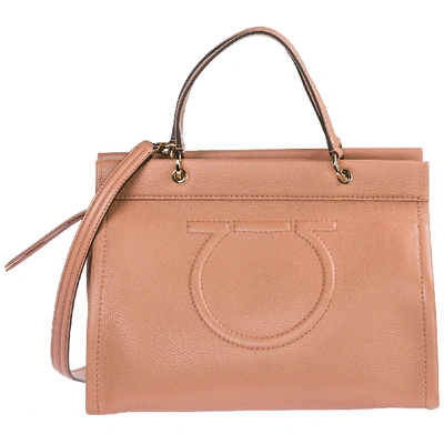 Shop Ferragamo Women's Leather Handbag Shopping Bag Purse In Pink