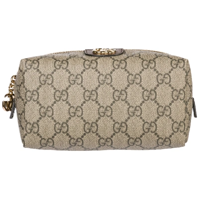 Shop Gucci Women's Travel Makeup Beauty Case Ophidia In Brown