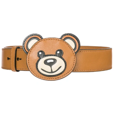 Shop Moschino Women's Leather Shoulder Strap Teddy Bear In Brown