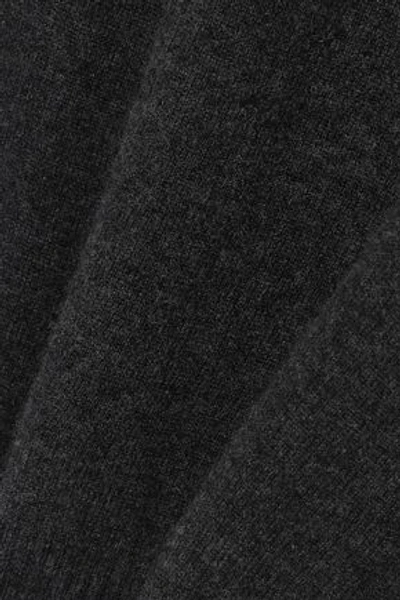 Shop Autumn Cashmere Bow-detailed Mélange Cashmere Sweater In Dark Gray