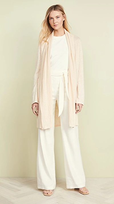 Shop Theory Linen Shawl Cardigan In Light Linen