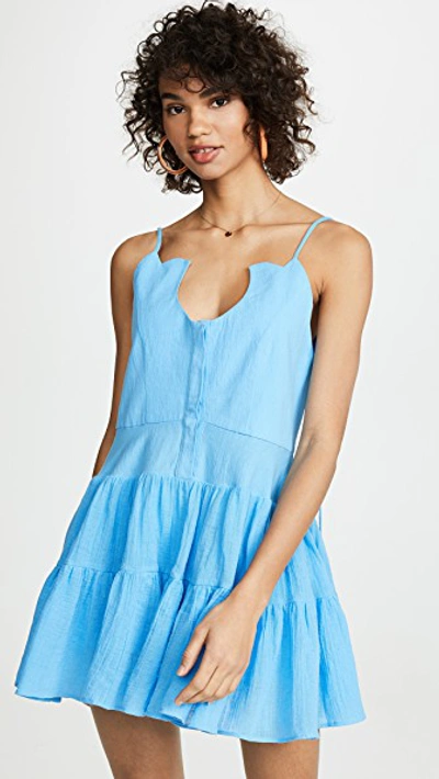 Shop A Mere Co Flora Sun Dress In Bright Blue