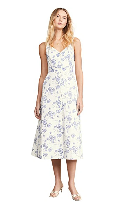 Shop Equipment Oleisa Dress In Nature White/bleu Cotier